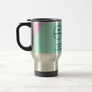 Simple minimal q r code add logo scan code name we travel mug