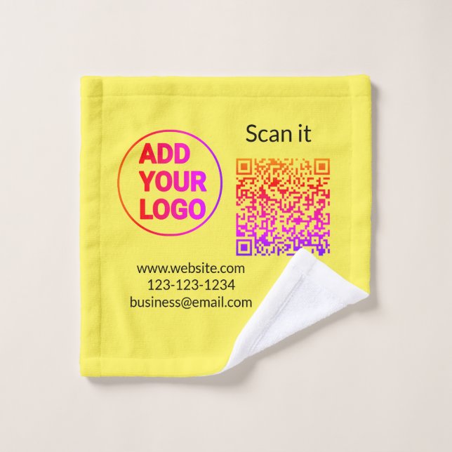 Simple minimal q r code add logo scan code name we wash cloth (Wash Cloth)