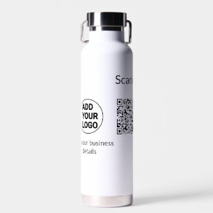 Simple minimal q r code add logo scan code name we water bottle