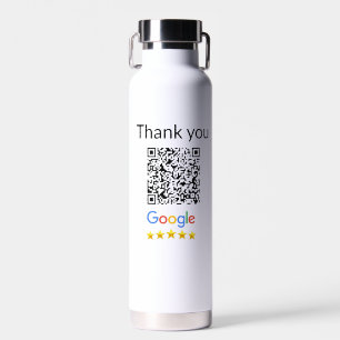 Simple minimal q r code add logo scan code name we water bottle