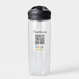 Simple minimal q r code add logo scan code name we water bottle