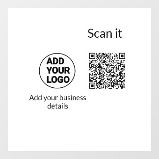 Simple minimal q r code add logo scan code name we window cling