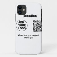 Simple minimal q r code add logo social-media text