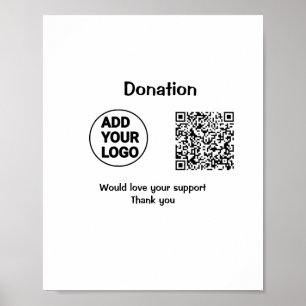 Simple minimal q r code add logo social-media text poster
