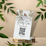 simple minimal  qr code wedding photo menu pedestal sign<br><div class="desc">simple minimal chic qr code wedding photo menu sign</div>