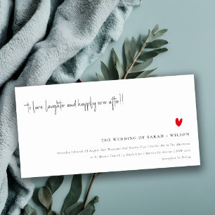 Simple Minimal Red Heart Script Wedding Invite