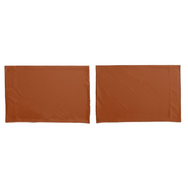 Simple Minimal Rust Brown Pillowcase (Front-Set)