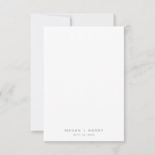 Simple Minimal Sage Green Wedding Thank You Card