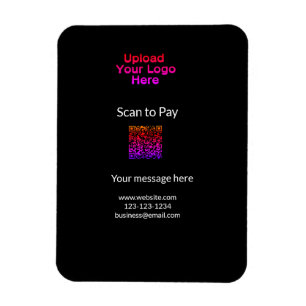 Simple minimal scan to pay Add QR logo website ema Magnet