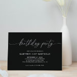 Simple Minimal Script Black White Adult Birthday  Invitation<br><div class="desc">Simple Minimal Script Black White Adult Birthday Invitation</div>