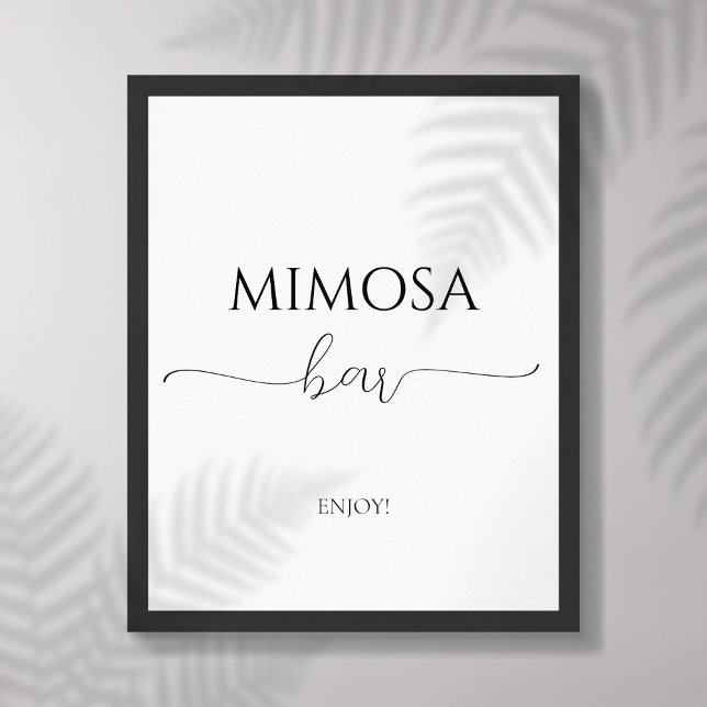 Simple Minimal Script Bridal Shower Mimosa Bar  Poster (Creator Uploaded)