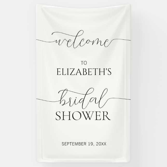 Simple Minimal Script Bridal Shower Welcome Banner (Vertical)