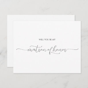 Simple Minimal Script Matron of Honour Proposal Invitation