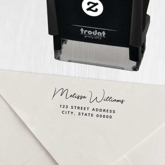 Simple Minimal Script Return Address Self-inking Stamp (Creator Uploaded)