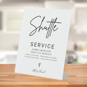 Simple Minimal Script Shuttle Service Wedding Sign
