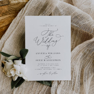 simple minimal script wedding invitation