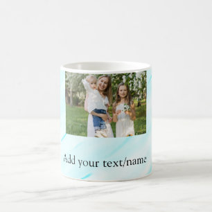 Simple minimal sky blue pastel watercolor add text coffee mug
