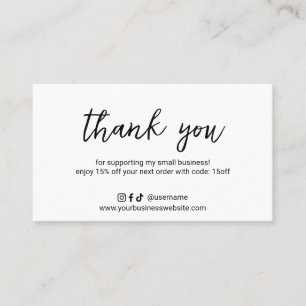 Simple Minimal Social Media Icons Elegant Modern Discount Card