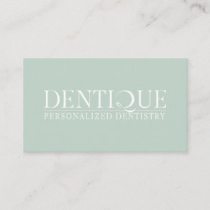 Simple Minimal Soft Mint Green Logo Professional Business Card