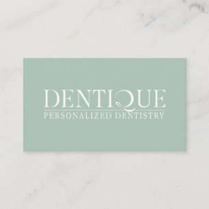 Simple Minimal Soft Mint Green Logo Professional Business Card
