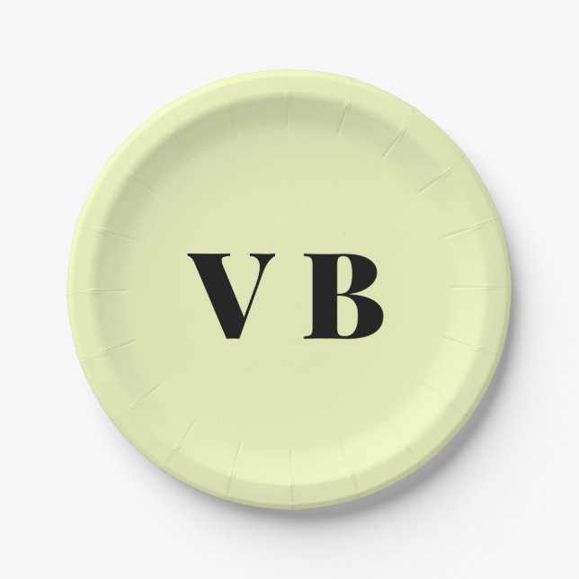 simple minimal solid colour custom pastel custom  paper plate (Front)