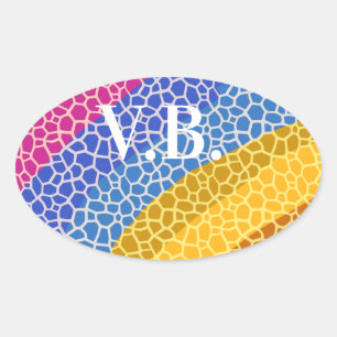simple minimal solid colour custom personalised th oval sticker