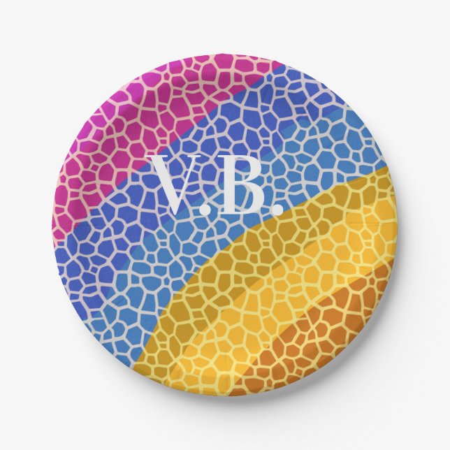 simple minimal solid colour custom personalised th paper plate (Front)
