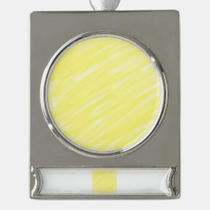 simple minimal solid colour custom yellow pastel a silver plated banner ornament