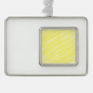 simple minimal solid colour custom yellow pastel a silver plated framed ornament