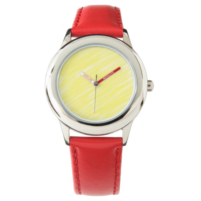 simple minimal solid colour custom yellow pastel a watch (Front)