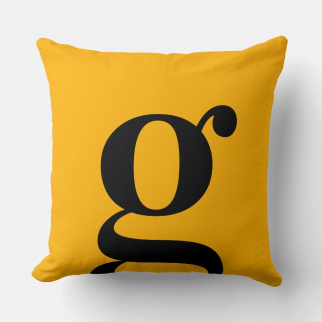Simple Minimal Sunny Yellow Monogram Letter Cushion (Front)