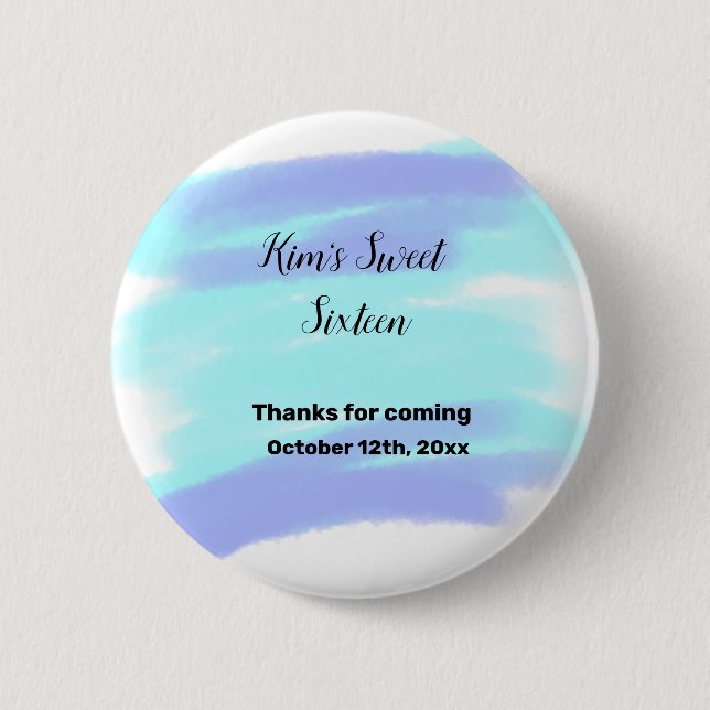 SIMPLE MINIMAL sweet sixteen elegant custom modern 6 Cm Round Badge (Front)