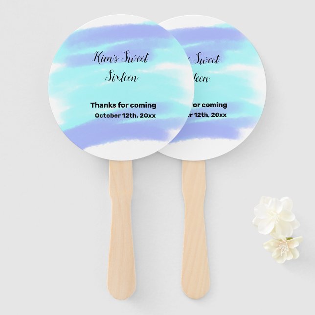 SIMPLE MINIMAL sweet sixteen elegant custom modern Hand Fan (Front and Back)