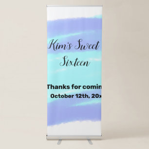 SIMPLE MINIMAL sweet sixteen elegant custom modern Retractable Banner