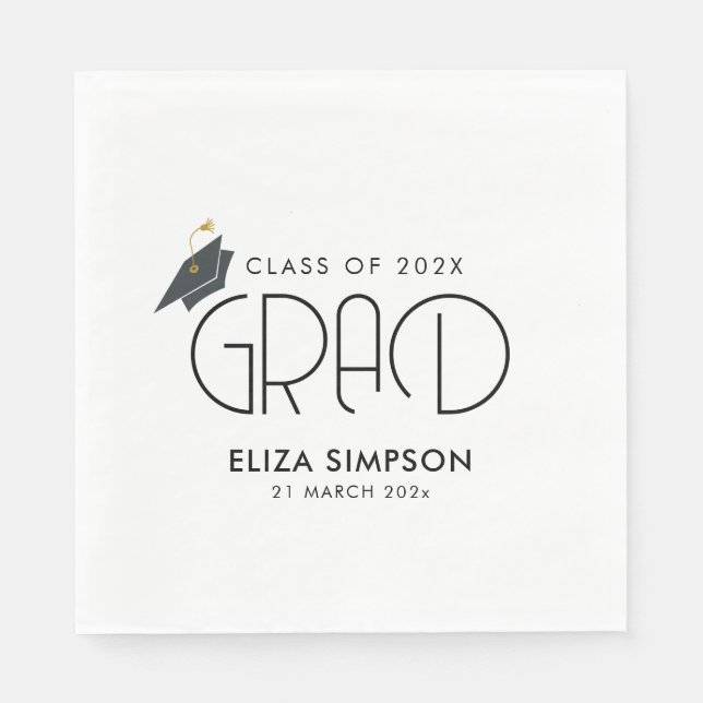 simple minimal text graduation napkin (Front)