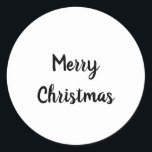 simple minimal text merry christmas party classic round sticker<br><div class="desc">DESIGN</div>