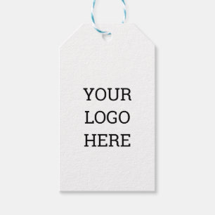 SIMPLE MINIMAL TEXT STYLE BUSINESS LOGO FOIL FAVOR GIFT TAGS