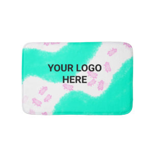 SIMPLE MINIMAL TEXT STYLE GIFT green watercolor T Bath Mat
