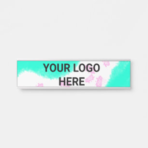SIMPLE MINIMAL TEXT STYLE GIFT green watercolor  T Door Sign