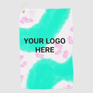 SIMPLE MINIMAL TEXT STYLE GIFT green watercolor T Golf Towel