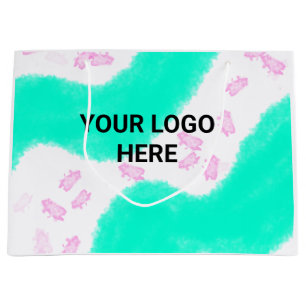 SIMPLE MINIMAL TEXT STYLE GIFT green watercolor T Large Gift Bag