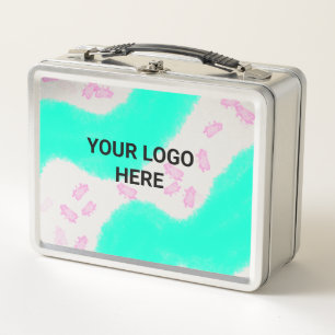 SIMPLE MINIMAL TEXT STYLE GIFT green watercolor T Metal Lunch Box