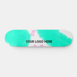 SIMPLE MINIMAL TEXT STYLE GIFT green watercolor T Skateboard