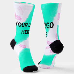 SIMPLE MINIMAL TEXT STYLE GIFT green watercolor T Socks