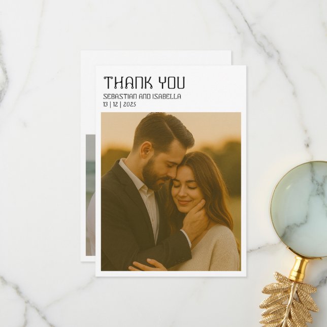 Simple minimal Thank You Card (Front/Back In Situ)