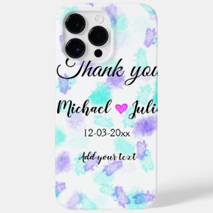 Simple minimal thank you couple name heart glitter Case-Mate iPhone 14 pro max case