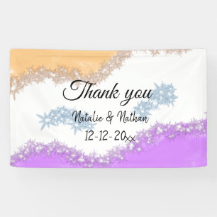 Simple minimal thank you couple name text date cus banner