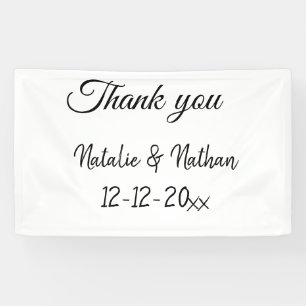 Simple minimal thank you couple name text date cus banner