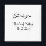 Simple minimal thank you couple name text date cus magnet<br><div class="desc">Design</div>
