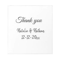 Simple minimal thank you couple name text date cus